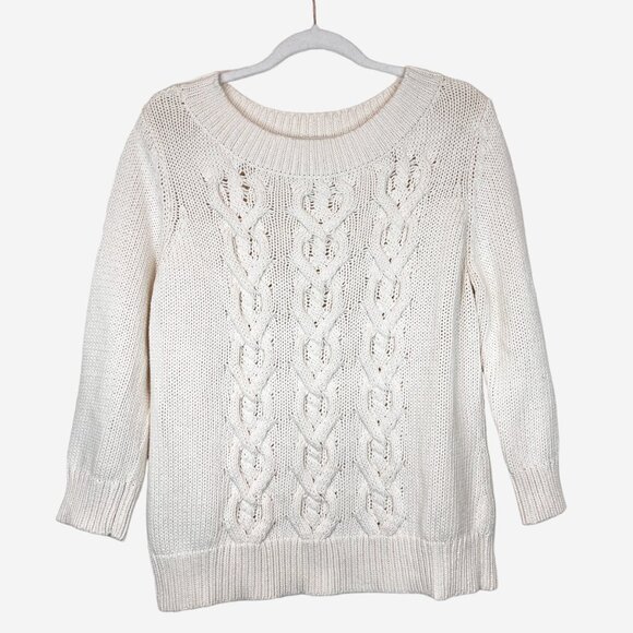 Talbots Sweater XL Chunky Cable Knit Round Neck Womens Pullover Size Extra Large - Picture 1 of 11